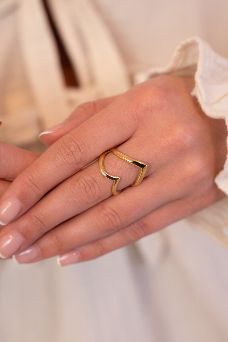 Anillo corazón abierto
