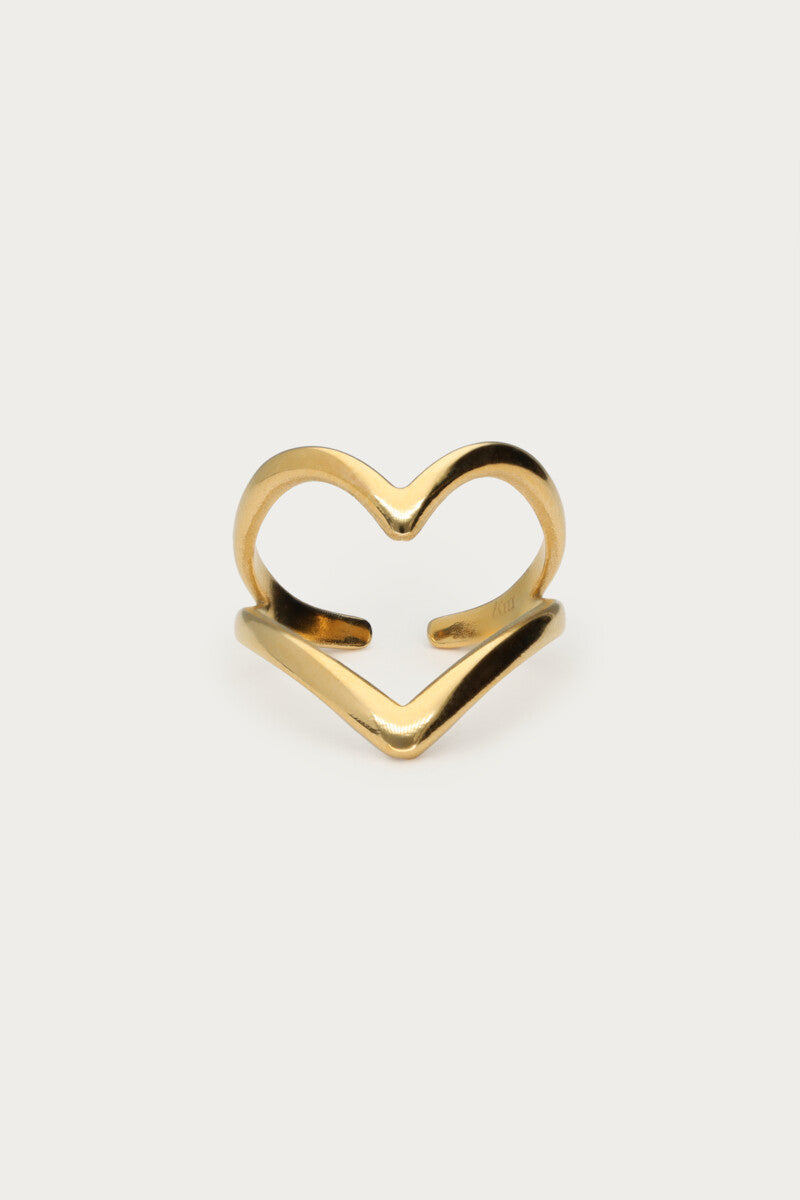 Anillo corazón abierto