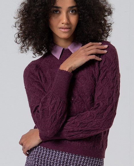 Suter de punto calado de lana