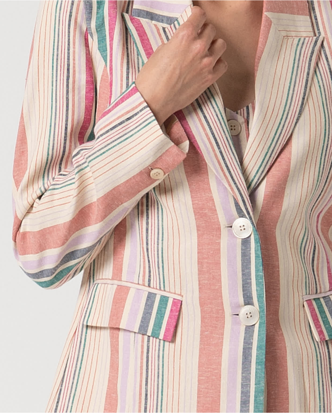 Blazer de lino de rayas