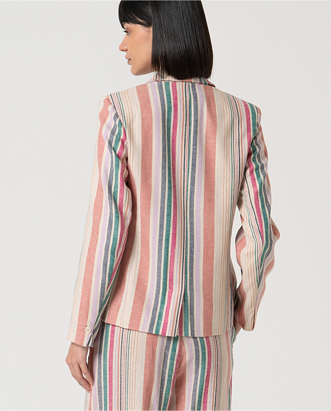 Blazer de lino de rayas