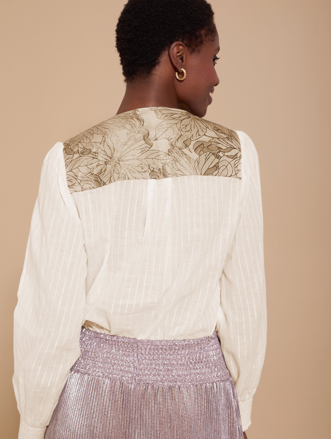 Blusa con chaleco de jacquard