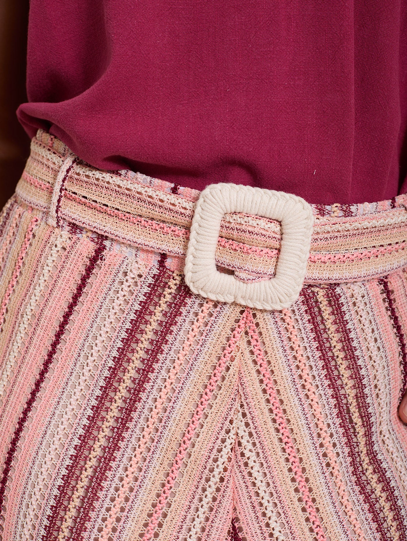 Falda midi de rayas