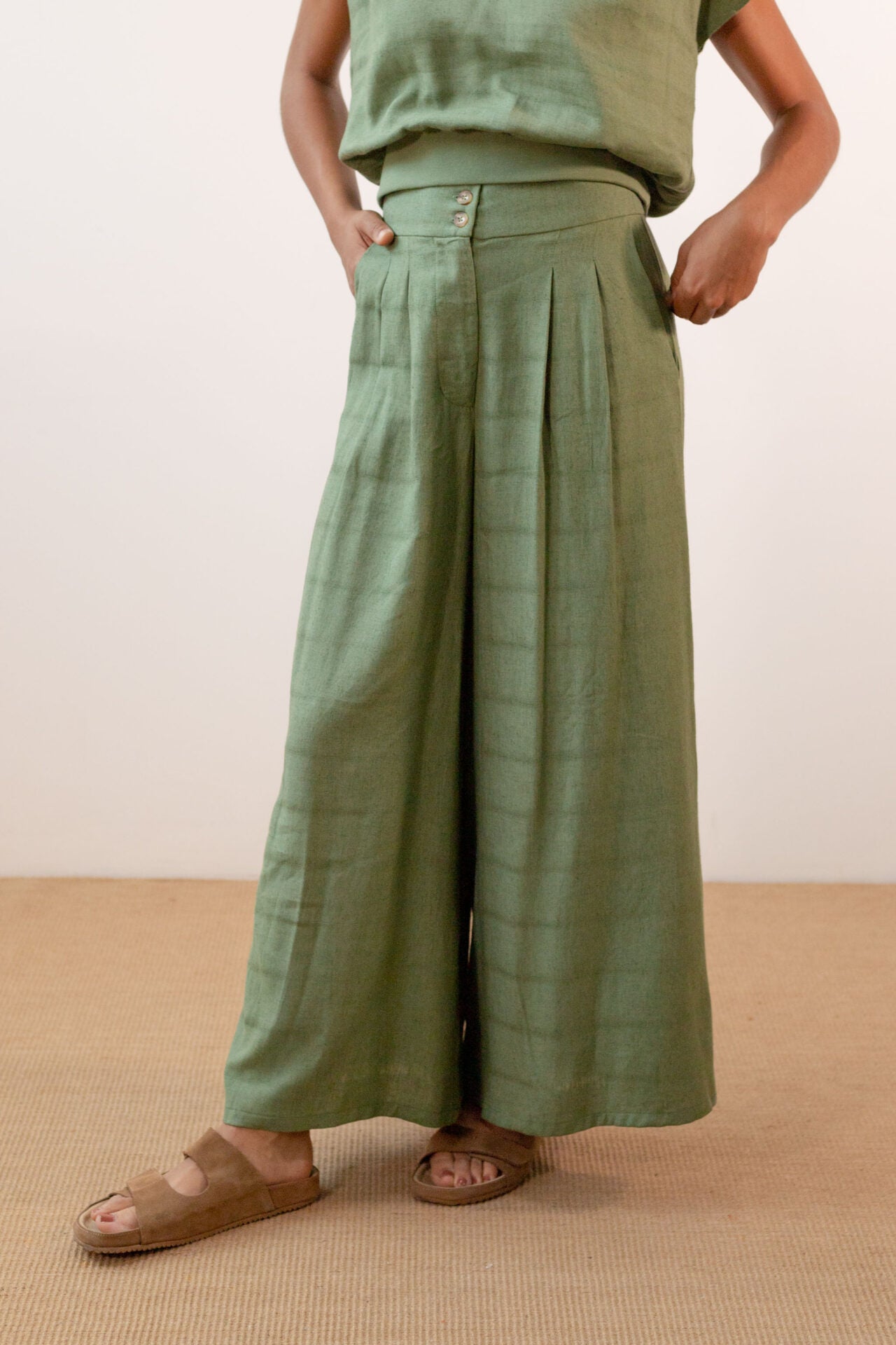 Pantalón ancho verde