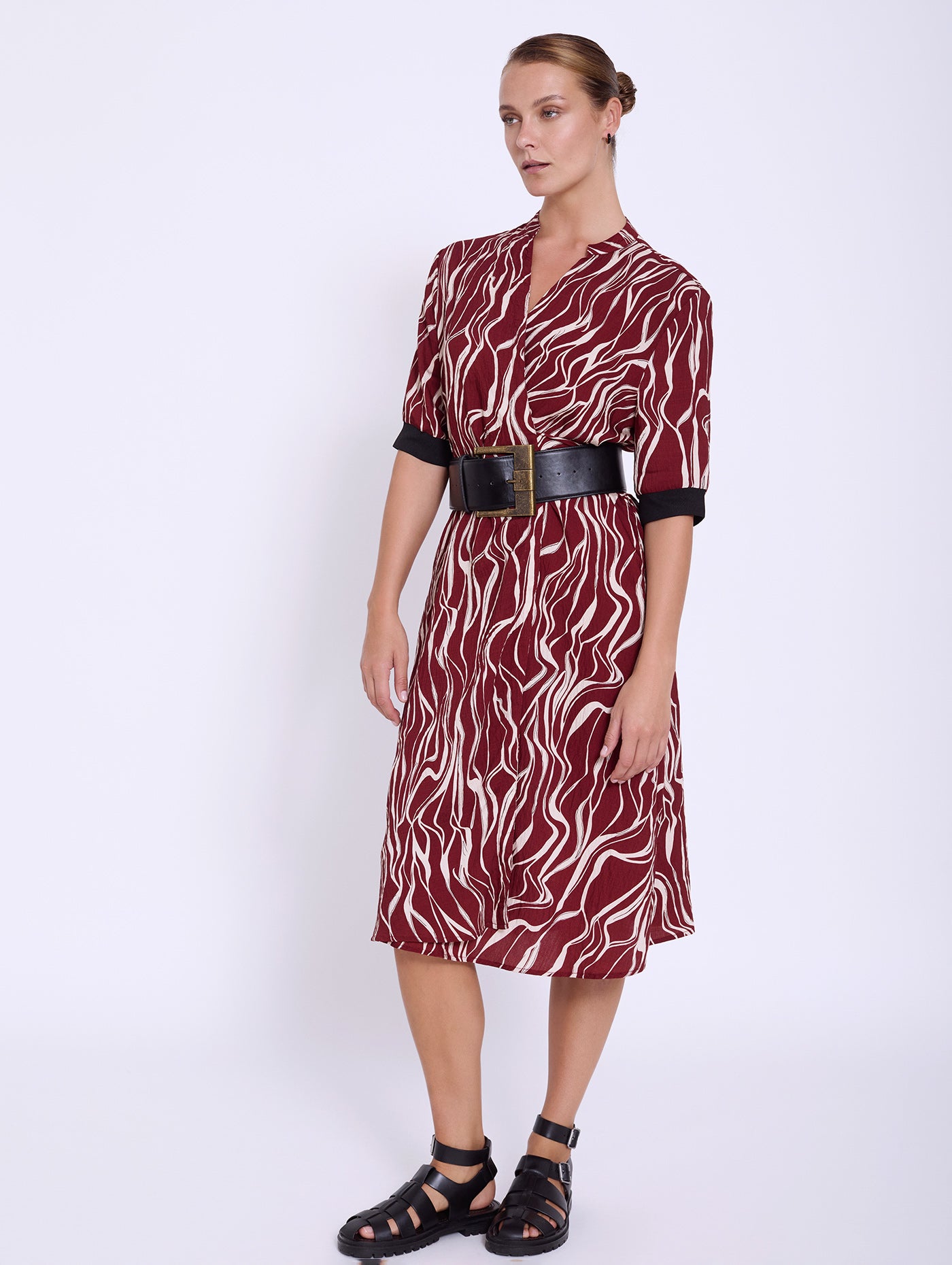 Vestido cruzado estampado