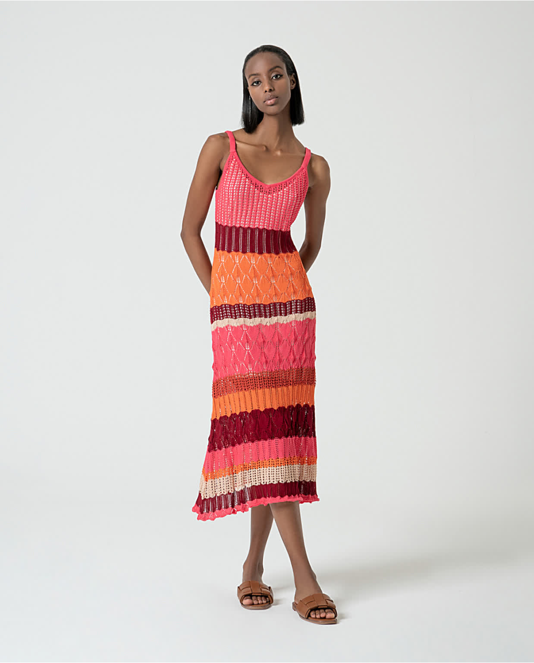 Vestido midi de crochet