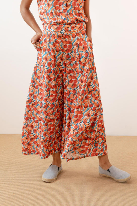 Pantalón ancho estampado