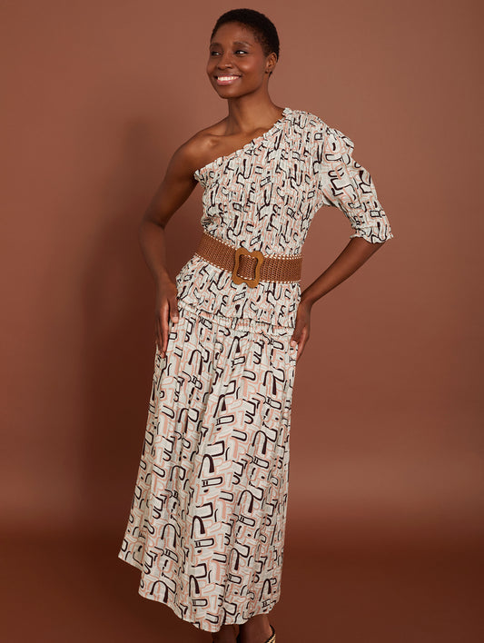 Falda estampada con smock
