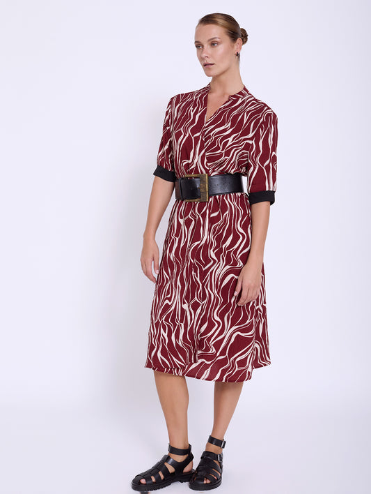 Vestido cruzado estampado