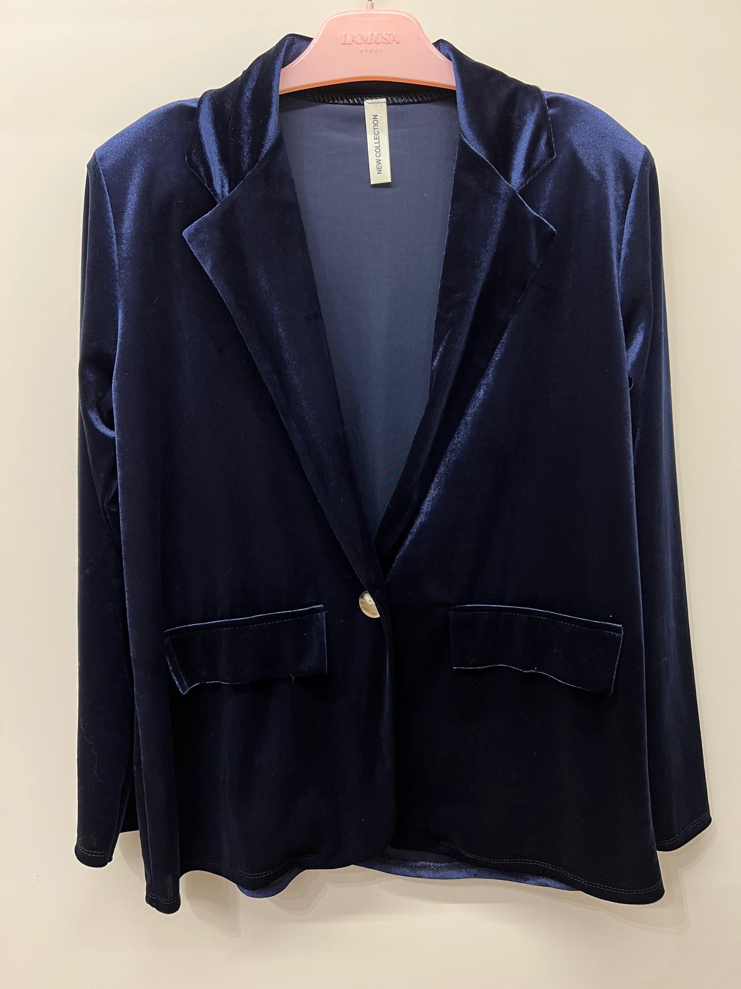 Chaqueta americana de terciopelo azul